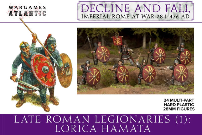 Wargames Atlantic miniaturen van Late Roman Legionaries met lorica hamata verpakking