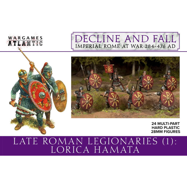 Wargames Atlantic miniaturen van Late Roman Legionaries met lorica hamata verpakking