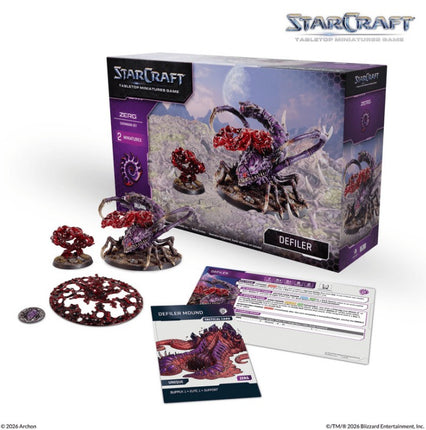 StarCraft Defiler Zerg Expansion set, gedetailleerde miniatuur van het monster met groene en paarse kleuren, uit de StarCraft uitbreiding
