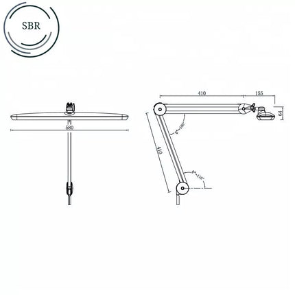 SBR Deluxe daglichtlamp Zwart