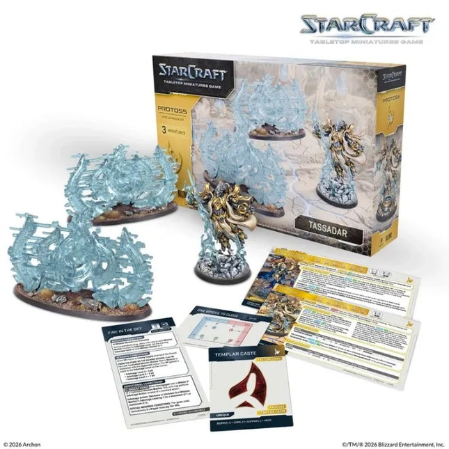 StarCraft Tassadar Protoss heldenuitbreiding set, gedetailleerde miniatuur met futuristisch design en heldhaftige pose.