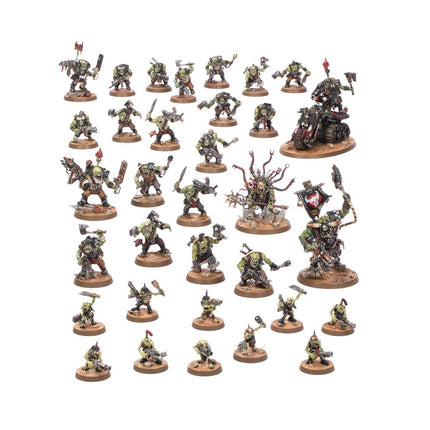 Warhammer 40.000 starterset met Orks inclusief miniaturen en regels voor beginners, geschikt voor verzamelaar en speler.