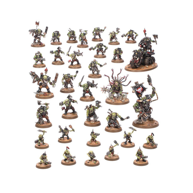Warhammer 40.000 starterset met Orks inclusief miniaturen en regels voor beginners, geschikt voor verzamelaar en speler.