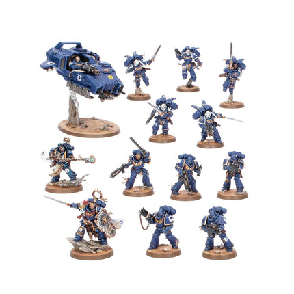 Warhammer 40.000 Starterset met miniaturen en speelmaterialen voor bordspellen en tabletop oorlogsspel.