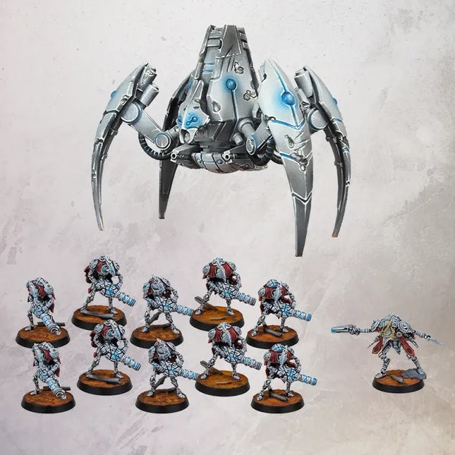 Uitbreiding voor OPR's Grimdark Future Robot Legions Vanguard met miniaturen van robotten en sci-fi legeronderdelen.