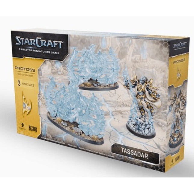 StarCraft Tassadar Protoss helden-uitbreidingsset met miniatuur en speelbord voor strategisch bordspel.