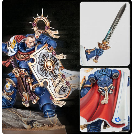 Warhammer 40.000 starterset met miniaturen en accessoires voor beginners, inclusief verschillende figuren en bouwmaterialen.