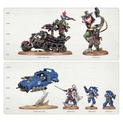Warhammer 40.000 Starterset met miniaturen, onderdelen en instructies voor beginners in het verzamelspel.