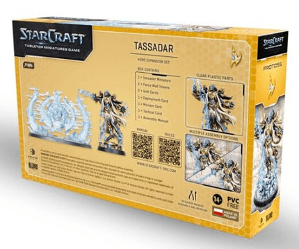 StarCraft Tassadar Protoss helden uitbreiding set, gedetailleerde miniatuur met kenmerkende helden en symbolen in de afbeelding