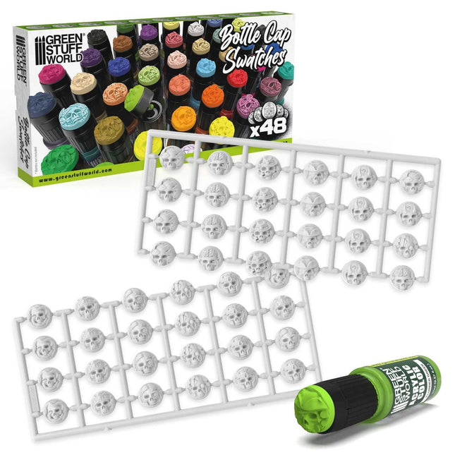 White Bottle Cap Swatches (pack 48 toppers)