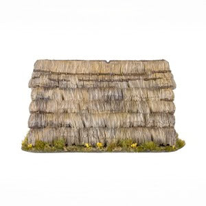 Miniatuur Dark Age Huts van Victrix, gedetailleerde houten hutten voor historische oorlogsspellen.