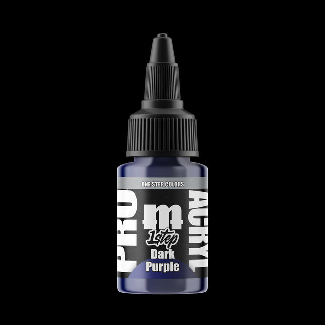 Pro Acryl 1-Step donkere paarse verf in een 22 ml pot, geschikt voor creatieve kunstprojecten en schilderwerken.