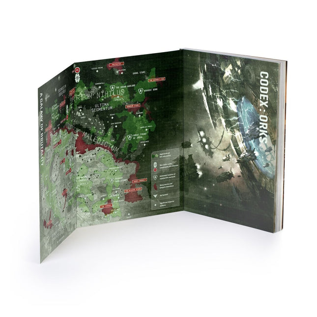 Warhammer 40.000 Codex Orks, Xenos-race met afbeeldingen van Ork modellen en rules, voor Warhammer 40K bordspel