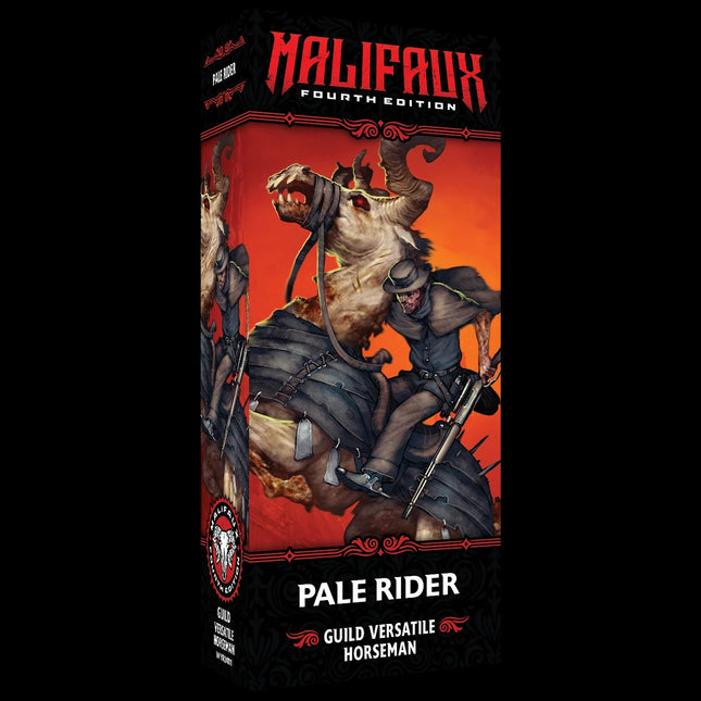 Miniatuur van de Pale Rider uit Malifaux 4e editie, gedetailleerd beeld van de Malifaux miniaturen collectie