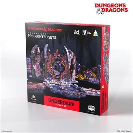 Pregeverfd D&D Underdark prismacast terrein van Dungeons&Lasers, gedetailleerd miniatuurlandschap voor bordspellen en roleplaying