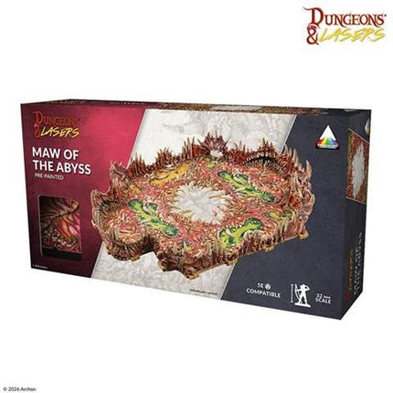 Pre-gebaseerde Maw of the Abyss terrain van Dungeons&Lasers, kleurrijk en gedetailleerd, voor tabletop rollenspellen en miniatuurspellen
