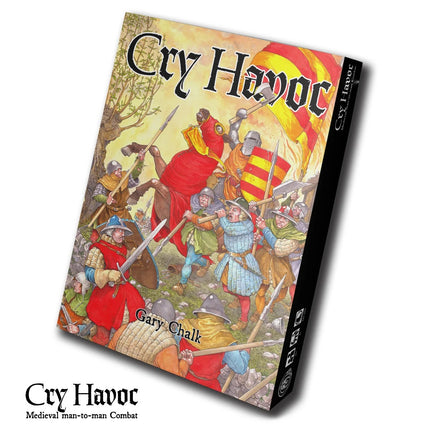 Startset Cry Havoc van Footsore Miniatures met gedetailleerde miniaturen en speelkaarten voor bordspel.
