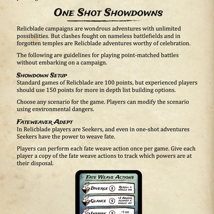 Relicblade: The Seeker's Handbook (core rulebook)