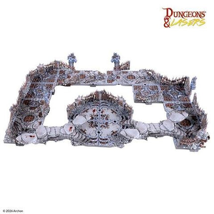 Pregeverfde Combat Arena terrain van Dungeons&Lasers, kleurrijk en gedetailleerd voor tabletop miniatuurspellen.