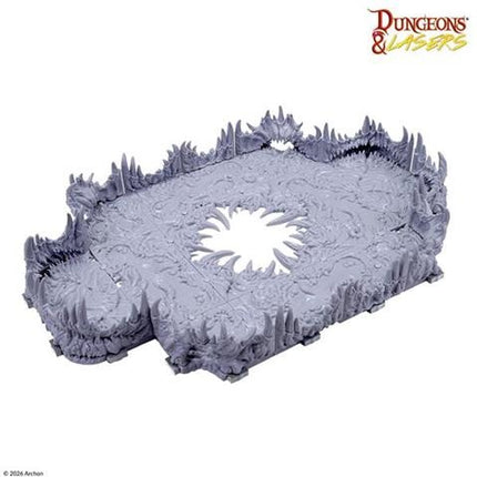 Dungeons&Lasers Maw of the Abyss terrain, gedetailleerde miniatuur met donkere, groteske openingen voor tabletop roleplaying games