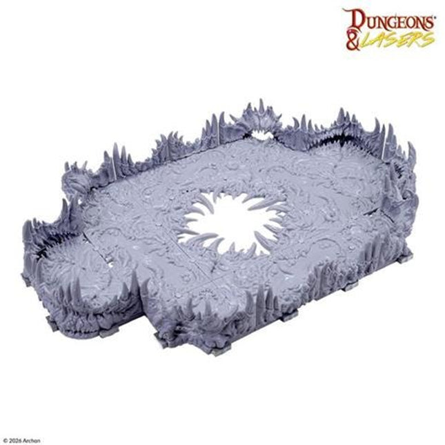 Dungeons&Lasers Maw of the Abyss terrain, gedetailleerde miniatuur met donkere, groteske openingen voor tabletop roleplaying games