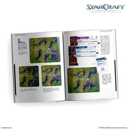 StarCraft ruleboek met gedetailleerde spelregels, kaft met logo, geschikt voor bordspel en strategisch bordspelers.