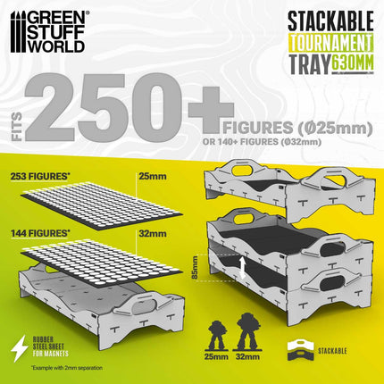 Stackable tournament tray 630mm (1 tray)