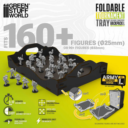 Foldable tournament tray for Army Transport Backpack