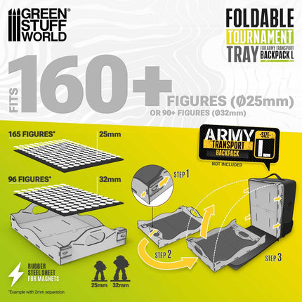 Foldable tournament tray for Army Transport Backpack