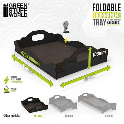 Foldable tournament tray for Army Transport Backpack