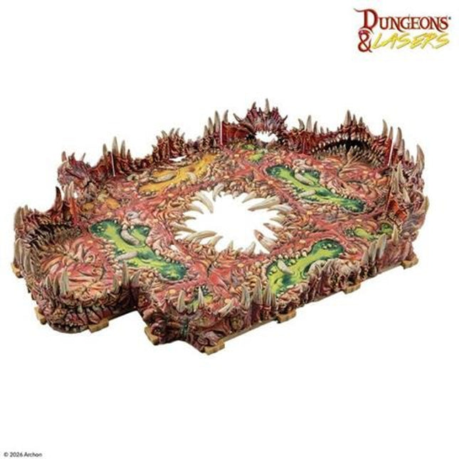 Pre-gepaint terrainmodel Maw of the Abyss prismacast van Dungeons&Lasers, gedetailleerd en kleurrijk voor tabletop spellen