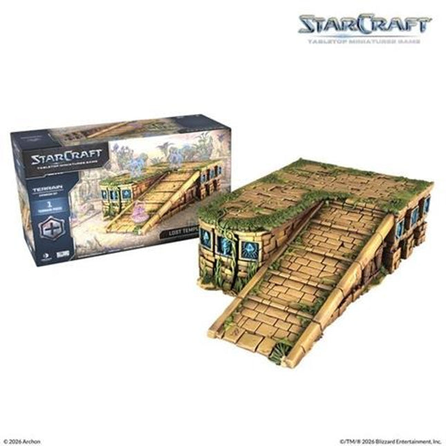 StarCraft Lost Temple Ramp Terrain uitbreiding met gedetailleerde sculptuur, geschikt voor bordspellen en miniaturen.