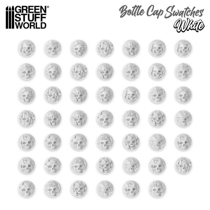 White Bottle Cap Swatches (pack 48 toppers)