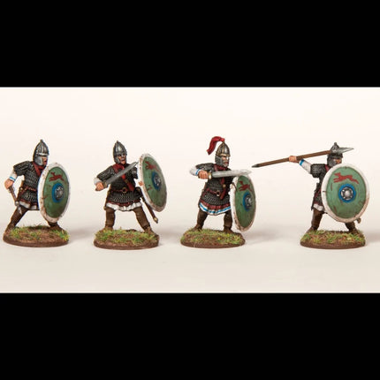 Wargames Atlantic Late Roman Legionaries (1) miniaturen met lorica hamata in Romeinse uitrusting