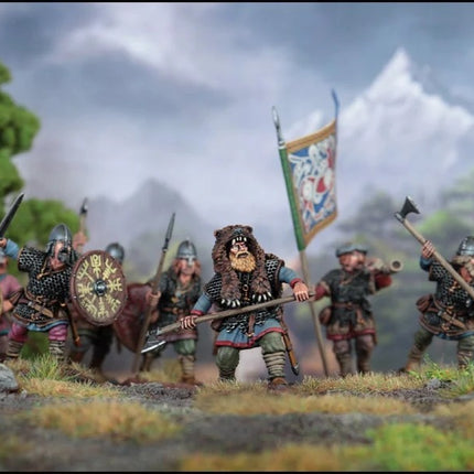 Miniatuurset Dark Age Vikingen van Victrix, gedetailleerde 28mm figuren voor historische spellen