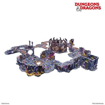 Pregeverfde Dungeons&Lasers D&D Underdark terrain set met prismacast, gedetailleerd en kleurrijk voor tabletop rollenspellen.