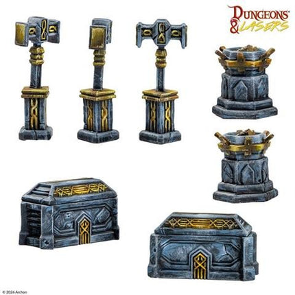 Miniatuur Iron Crown Monarchs van Dungeons&Lasers, gedetailleerd beeld van de koninklijke figuur en kroon voor bordspellen.