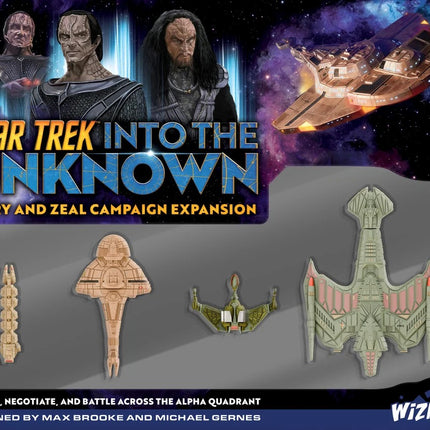 Uitbreiding voor Star Trek Into the Unknown Glory en Zeal, toont de kleurrijke cover met ruimteschepen en karakterillustraties.