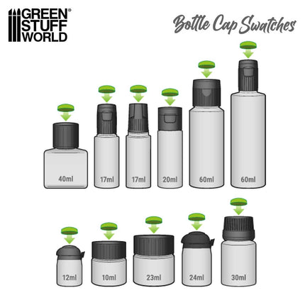 White Bottle Cap Swatches (pack 48 toppers)