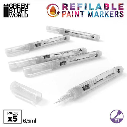 Refillable markers - 1mm (pack x5)