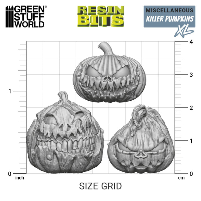 GroeneStuffWorld 3D geprint set met grote Killer Pompoenen, gedetailleerd resinmodel voor decoratie of hobbygebruik
