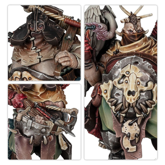 Miniatuur van AoS Ogor Mawtribes Hunters met Sabrefangs uit Age of Sigmar, gedetailleerde fantasy figuur in actie.
