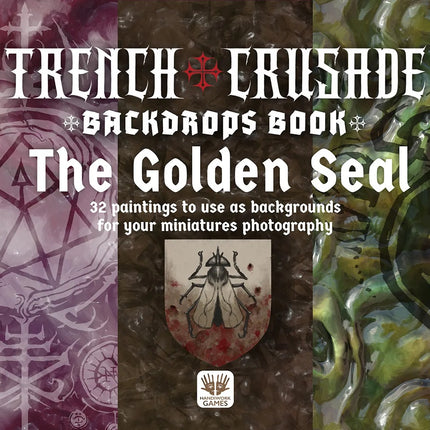 Handiwork Crusade Backdrops Book A4 met gouden zegel, een accessoire voor creatieve projecten en decoraties.