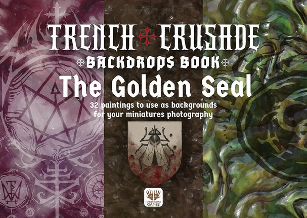 Handiwork Crusade Backdrops Book A4 met gouden zegel, een accessoire voor creatieve projecten en decoraties.