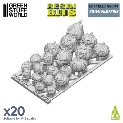 3D geprint set van griezelige pompoenen door GreenStuffWorld, gedetailleerde 3D prints voor creatieve projecten