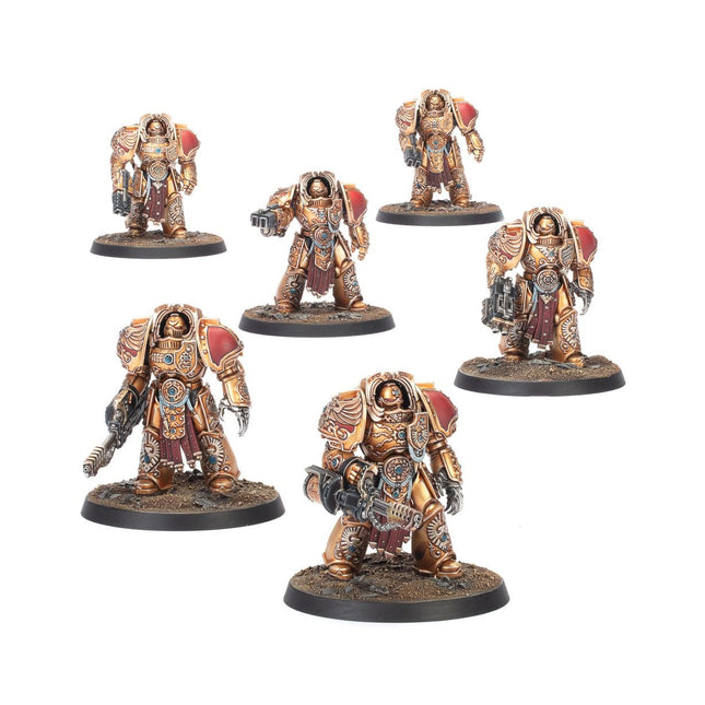 Imperium Warhammer 40.000 Adeptus Custodes Aquilon Terminator Sodality model, gedetailleerd miniatuur in strijduitrusting