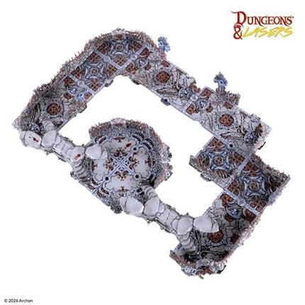 Pre-geverfde Combat Arena terrain van Dungeons&Lasers, kleurrijk en gedetailleerd voor tabletop roleplaying en bordspellen.