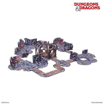 Pregeprepene D&D Underdark prismacast terrein van Dungeons&Lasers, gedetailleerd en kleurrijk voor tabletop roleplaying spellen