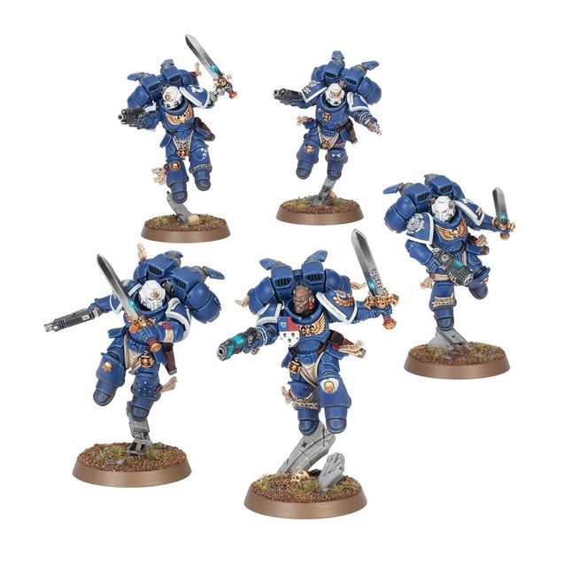 Warhammer 40.000 Space Marines Vanguard Veterans met Jump Packs, Imperium, gedetailleerd miniatuurmodel.