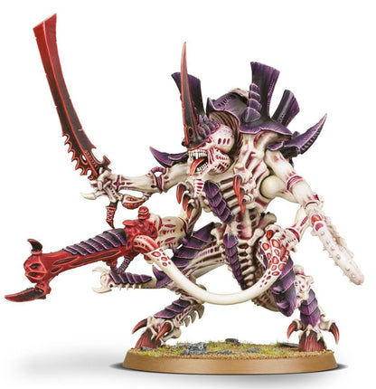 Warhammer 40.000 Tyranids Hive Tyrant Xenos model, gedetailleerde sci-fi miniatuur met gevorkte tentakels en agressieve houding